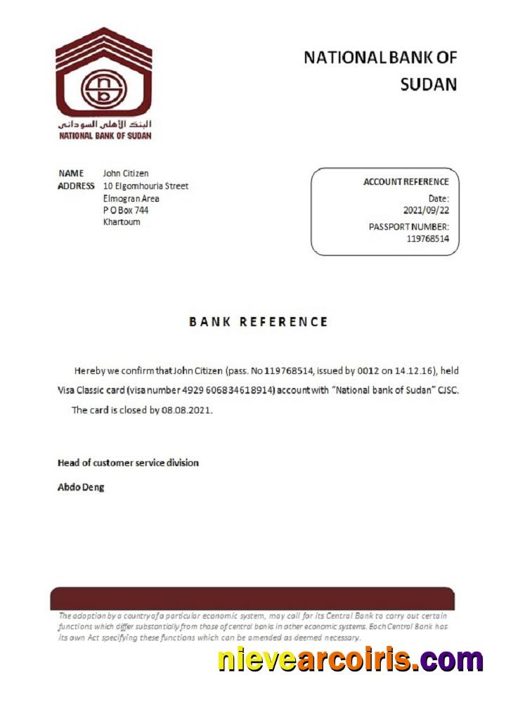 Sudan National Bank of Sudan closure reference